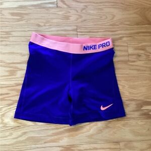 Nike Pro Blue and Peach Shorts
